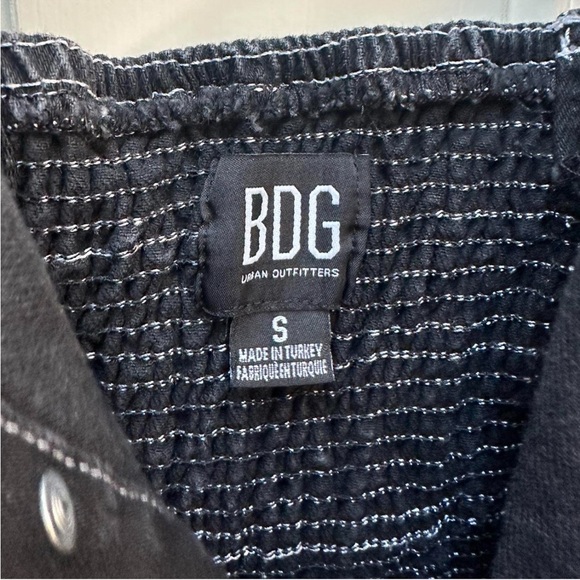 BDG Urban Outfitters Denim Button Up Jumpsuit Black Wide Leg - Picture 4 of 4